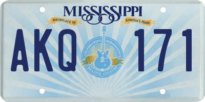 MS license plate AKQ171