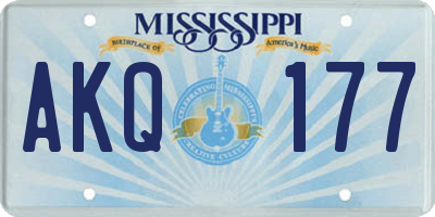 MS license plate AKQ177