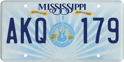 MS license plate AKQ179