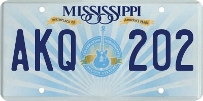 MS license plate AKQ202