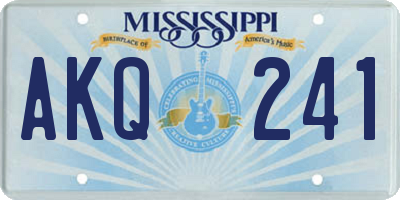 MS license plate AKQ241