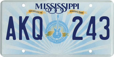 MS license plate AKQ243