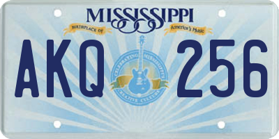 MS license plate AKQ256
