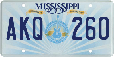 MS license plate AKQ260