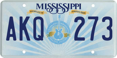 MS license plate AKQ273