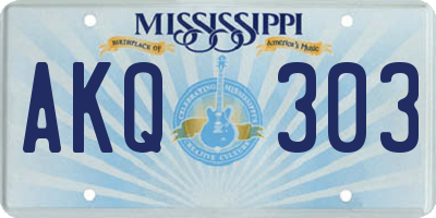 MS license plate AKQ303