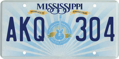 MS license plate AKQ304