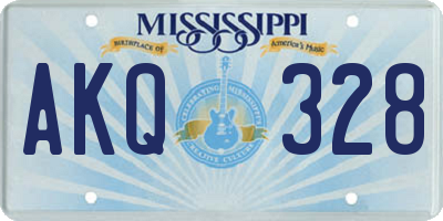 MS license plate AKQ328