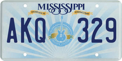 MS license plate AKQ329