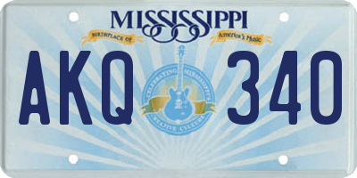 MS license plate AKQ340