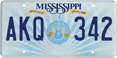 MS license plate AKQ342