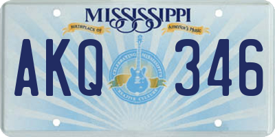 MS license plate AKQ346