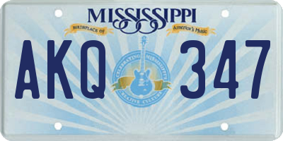 MS license plate AKQ347