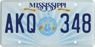 MS license plate AKQ348