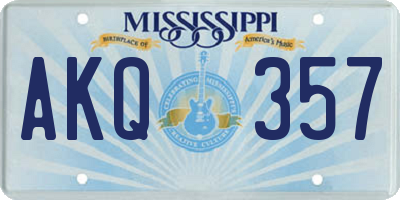 MS license plate AKQ357