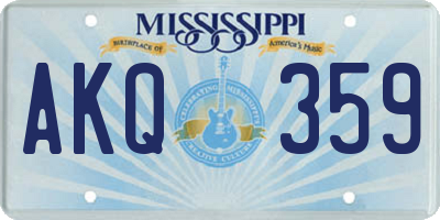 MS license plate AKQ359