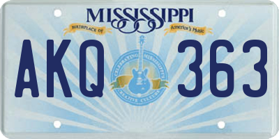 MS license plate AKQ363