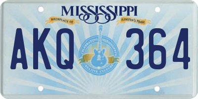 MS license plate AKQ364