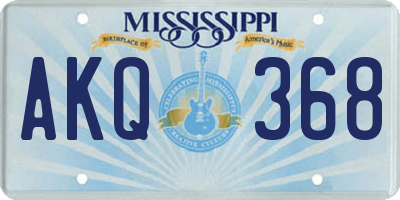 MS license plate AKQ368