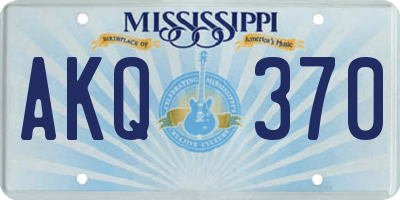 MS license plate AKQ370