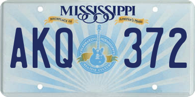 MS license plate AKQ372