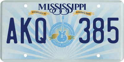MS license plate AKQ385