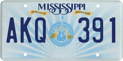 MS license plate AKQ391