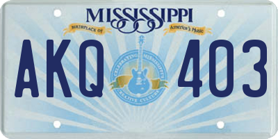 MS license plate AKQ403