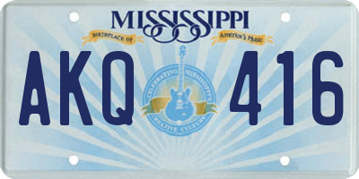 MS license plate AKQ416