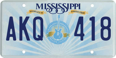 MS license plate AKQ418