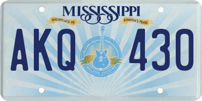 MS license plate AKQ430