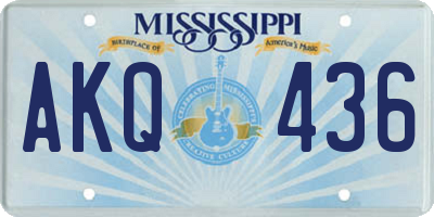 MS license plate AKQ436