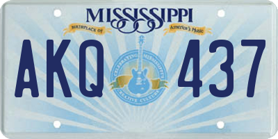 MS license plate AKQ437