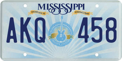 MS license plate AKQ458