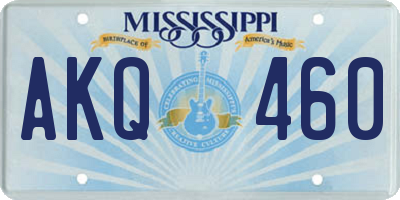 MS license plate AKQ460