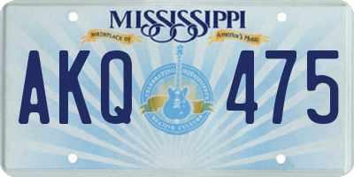 MS license plate AKQ475