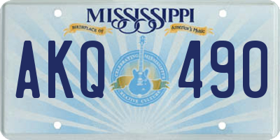 MS license plate AKQ490