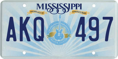 MS license plate AKQ497