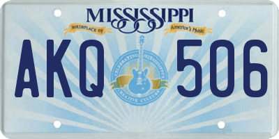MS license plate AKQ506