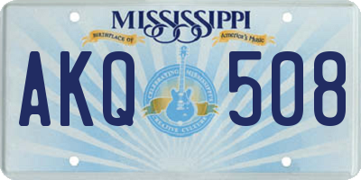 MS license plate AKQ508