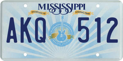 MS license plate AKQ512