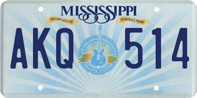 MS license plate AKQ514