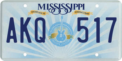 MS license plate AKQ517