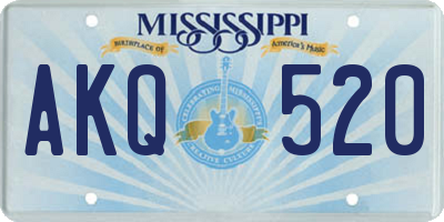 MS license plate AKQ520