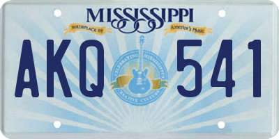MS license plate AKQ541