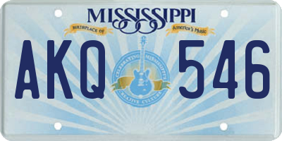 MS license plate AKQ546