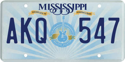 MS license plate AKQ547