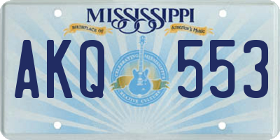 MS license plate AKQ553