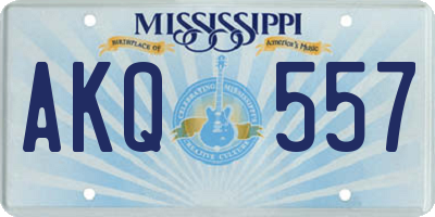 MS license plate AKQ557