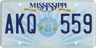 MS license plate AKQ559